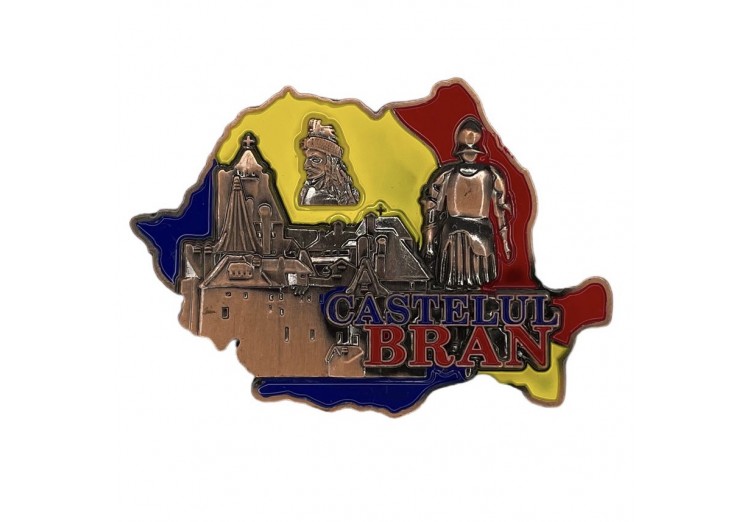 Magnet metalic harta Castelul Bran